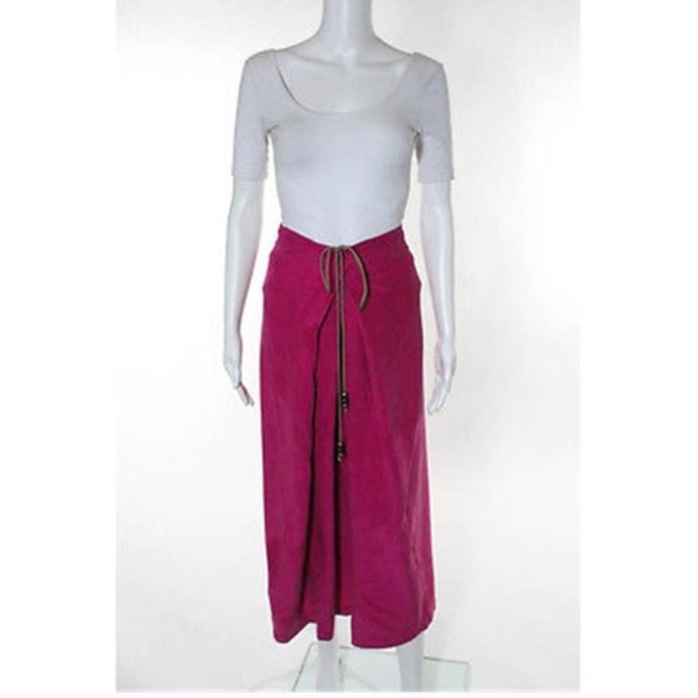 Diane von Furstenburg Pink pleated silk maxi Skirt